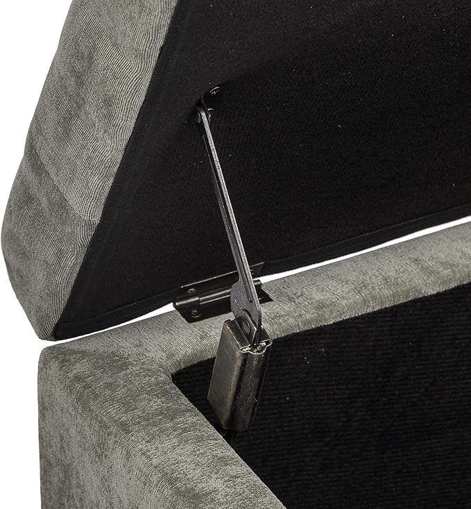 Joveco Storage Ottoman Foot Rest Stool, Light Grey - Image 7