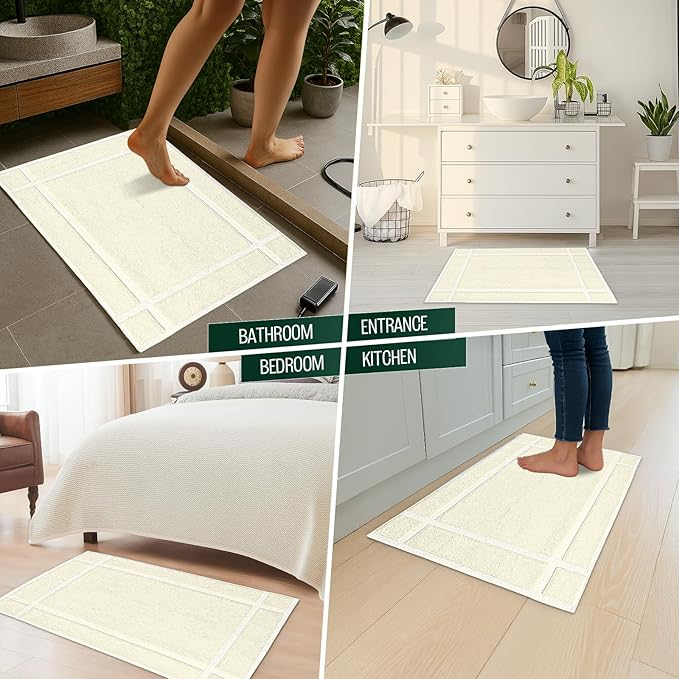 Pearl Linens Pack of 6 100% Cotton Bath Mat 20x30 inches, Soft & Absorbent - Image 7