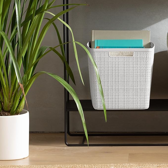 Curver Jute Decorative Plastic Organization and Storage Basket Perfect Bins - Image 9