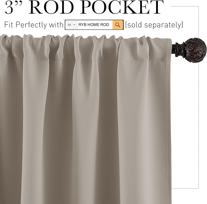 RYB HOME Small Curtains for Door Windows - Image 2
