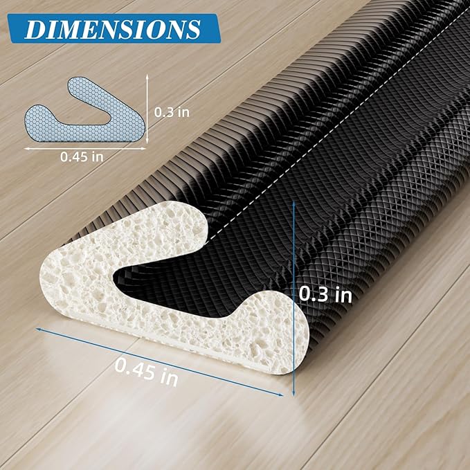 V-Shaped Weather Stripping Door Seal, 19.7FT Draft Stopper - Image 5