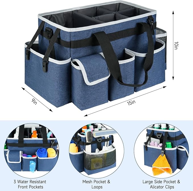 Cleaning Caddy Bag, Large Cleaning Supplies Organizer - Image 3