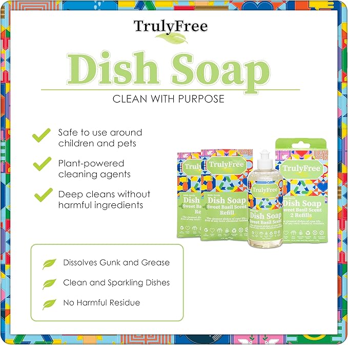 Truly Free Natural Concentrated Dish Detergent Dishwashing Liquid | Plant-Based - Image 4
