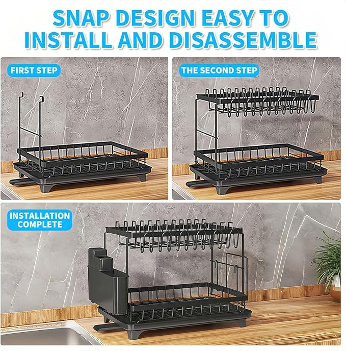 Dishes Drying Rack, 2-Tier Tableware Drying Rack - Image 5