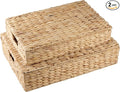 Set of 2 Wicker Baskets with Lid by 84ECO
