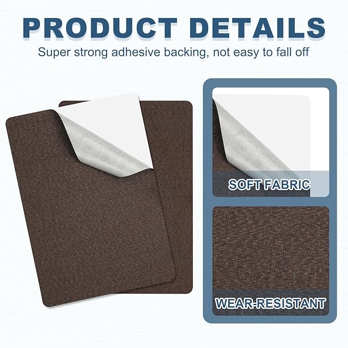 PATIKIL 8x11 Inch Linen Repair Patches, Dark Brown - Image 3
