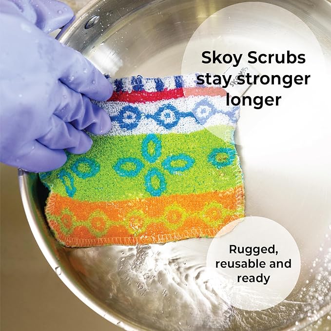Skoy Scrub, 1-Piece Reusable, Non-Scratching Dish Scrubber - Image 2