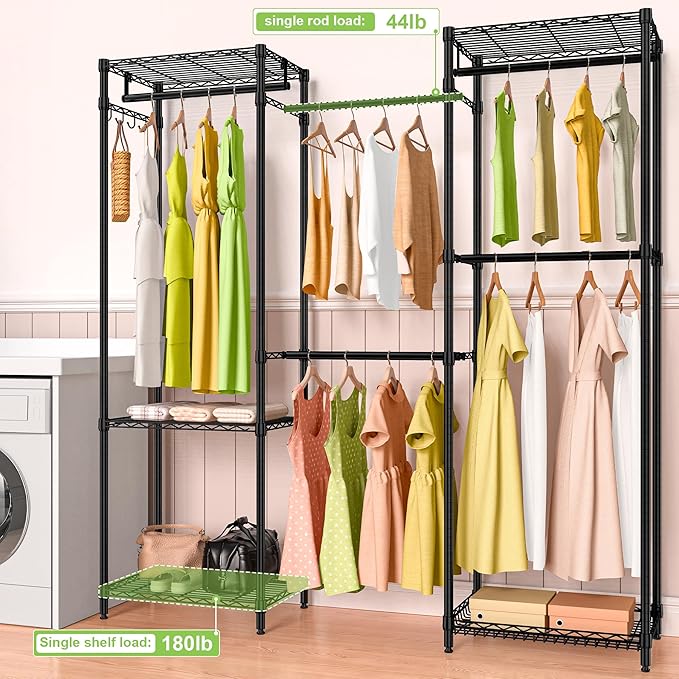 Heavy Duty Clothes Rack, Freestanding Garment Rack System Closet Organizer - Image 5