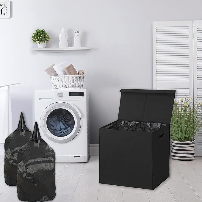 Simple Houseware Double Laundry Hamper - Image 2
