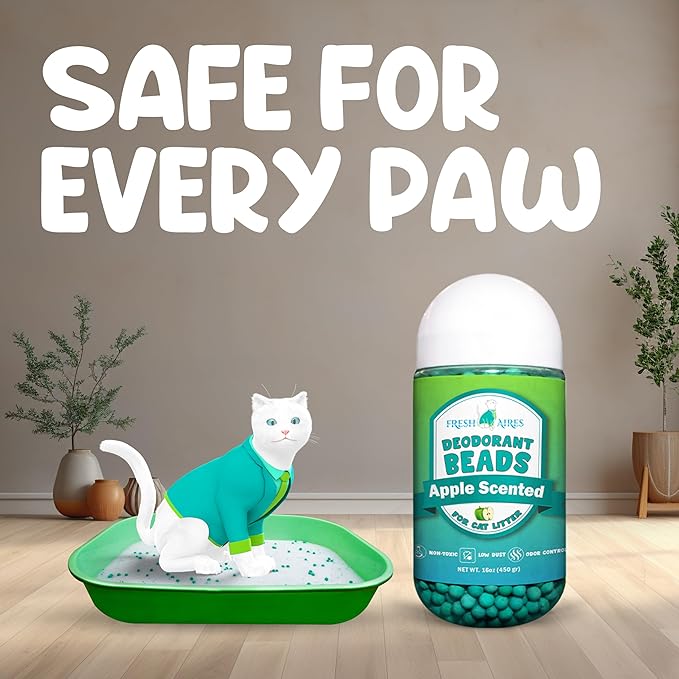 Cat Deodorant Beads | Green Apple Scent, Low-Dust & Non Toxic Litter Box - Image 8