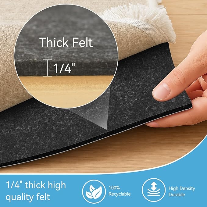 Warmstar 3x5 FT Non Slip Rug Pad, 100% Waterproof Felt Rug Pad - Image 5