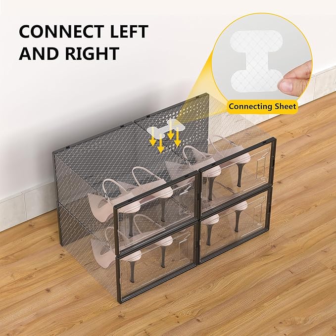 12 Pack XX Large Shoe Organizer Storage Boxes - Image 4