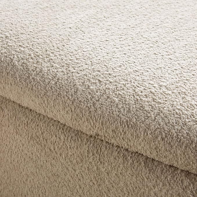 Walker Edison Linley Contemporary Large Storage Bouclé Ottoman - Image 6