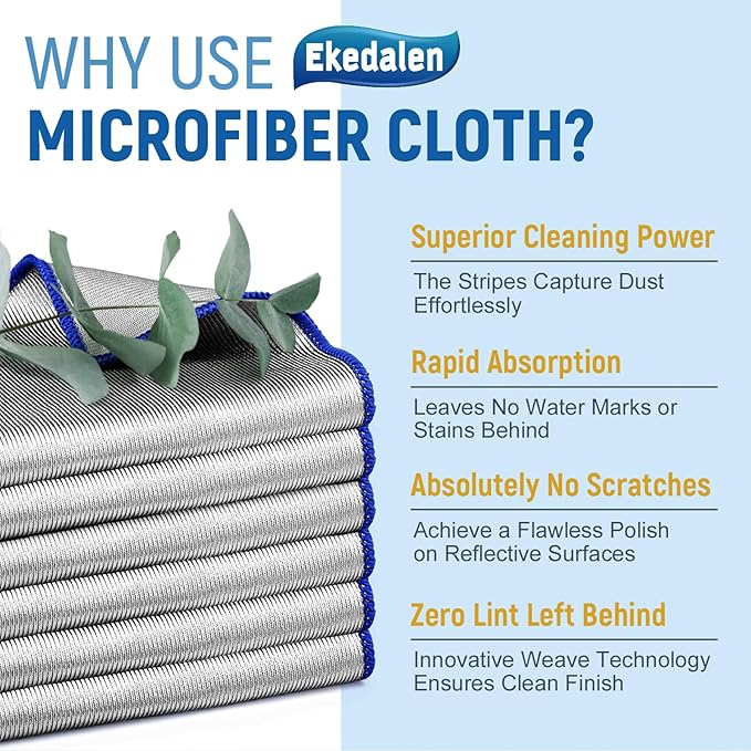 Microfiber Cleaning Cloth Polishing Glass Cleaner Absorbent Kitchen Towel Quick - Image 8