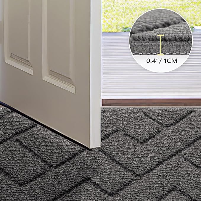 hicorfe Front Door Mat Outside Entrance, Stain and Fade Resistant, Non Slip - Image 4