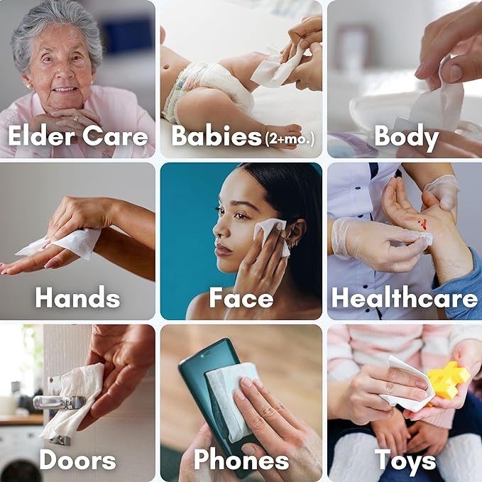 Nurture XL Antibacterial Body & Hand Wipes | Alcohol-Free Antiseptic Wet - Image 3