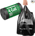 Small Trash Bags with Handles 4 Gallon 50 Count Black by KeenEcho