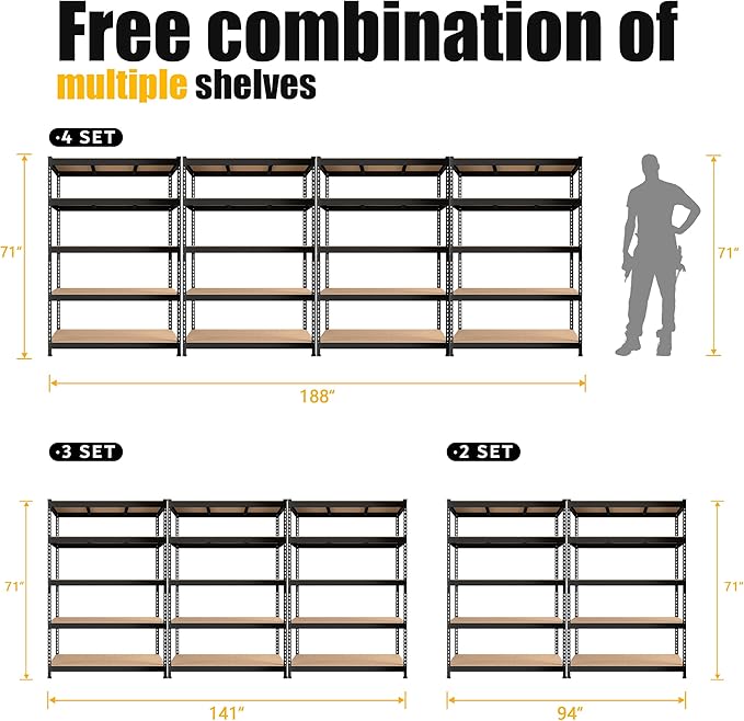PrimeZone 8 Pack Heavy Duty Storage Shelves - Image 8