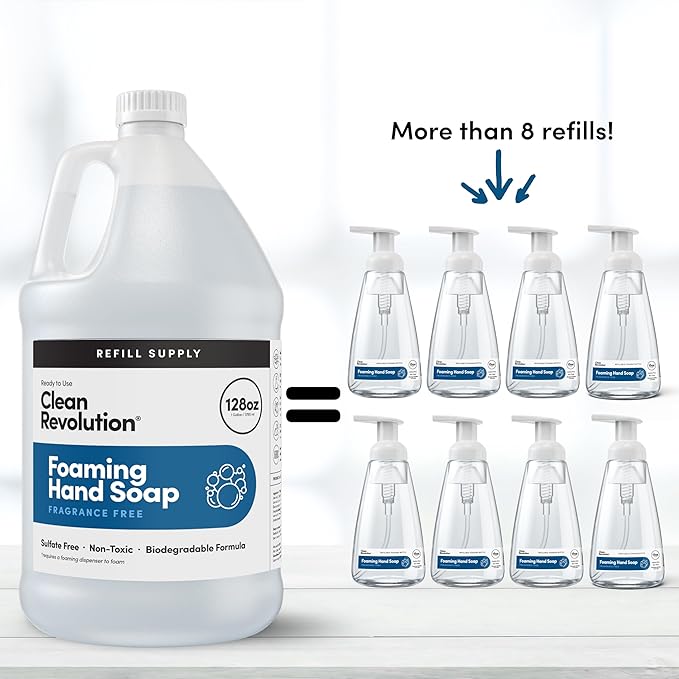 Clean Revolution Foaming Hand Soap Refill Supply, Moisturizing & Eco-Friendly - Image 5
