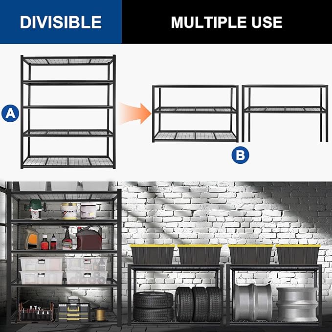 BILT HARD 3500 LBS 60" W x 18" D Garage Shelving, Metal Wire Utility Shelving - Image 7