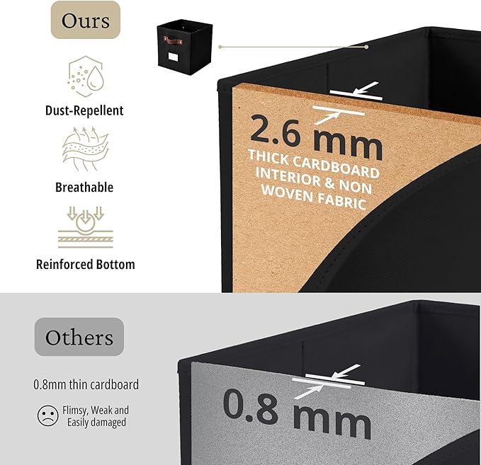 DECOMOMO Storage Cubes, Fabric Organizer Bins - Image 7