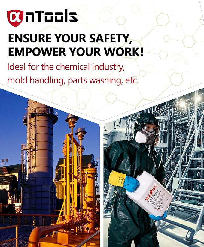 2 Pairs Neoprene and Rubber Blend Heavy-Duty Chemical Gloves, Protective - Image 6