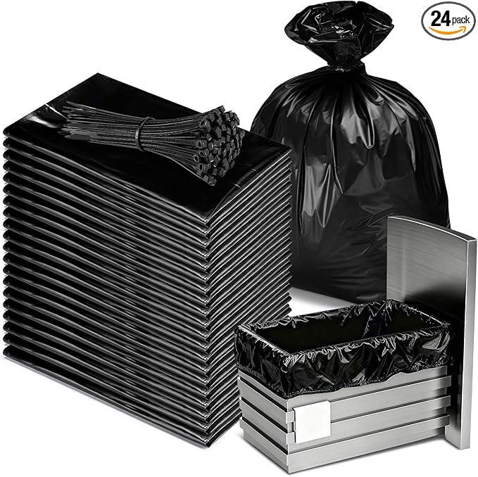 24 Pcak Trash Compactor Bags for 15" Wide Models Black Heavy Duty Garbage by Feifeiya