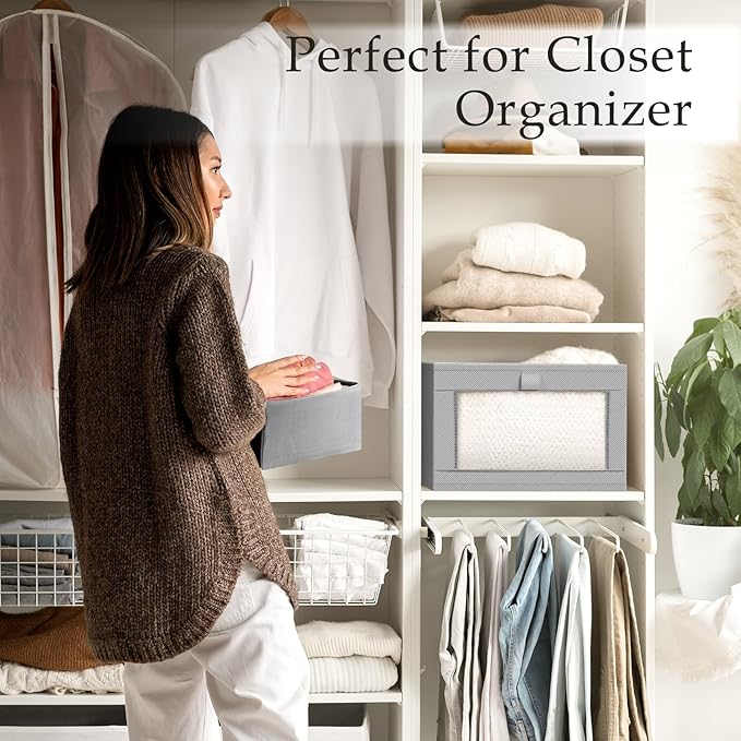 Criusia 8 Pack Linen Closet Organizers and Storage, Large Linen Closet Baskets - Image 5