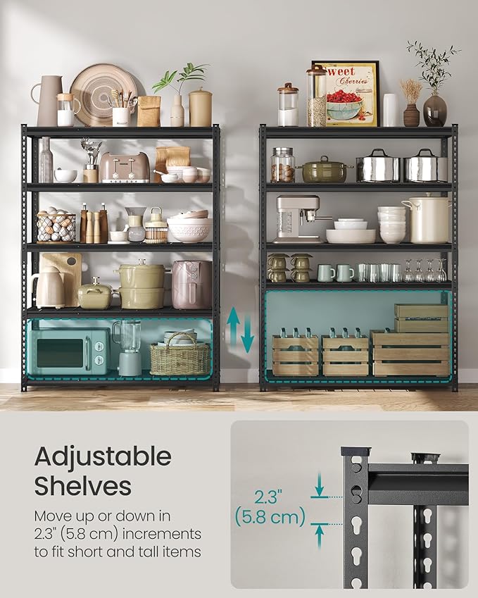 SONGMICS 5-Tier Storage Shelves, Heavy-Duty Garage Shelving, Adjustable - Image 6