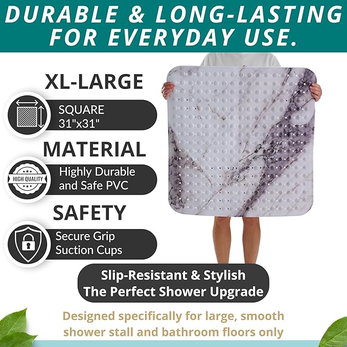 ENKOSI Extra Large Square Non Slip Shower Mat - Image 3