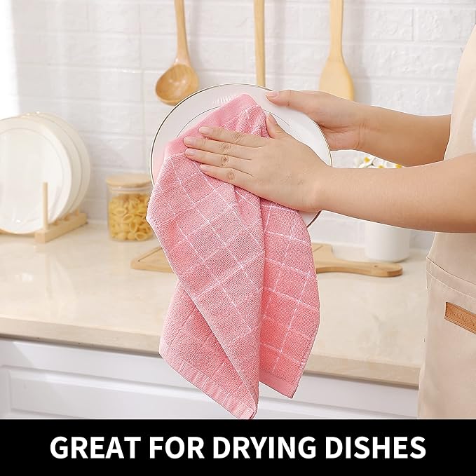 Homaxy 100% Cotton Terry Kitchen Dish Cloths, Ultra Soft and Absorbent Dish - Image 4