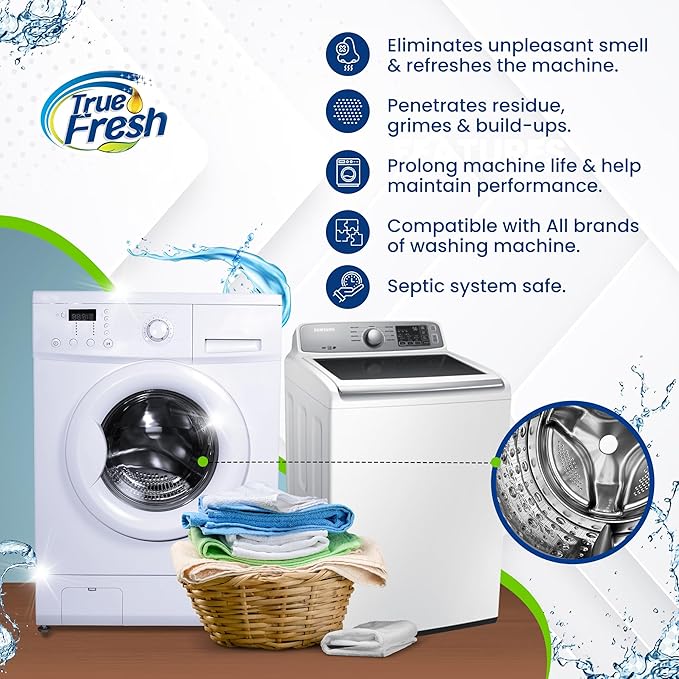 True Fresh Washing Machine Cleaner Tablets, 15 Solid Deep Cleaning Tablet - Image 2