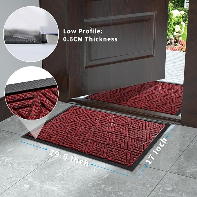 Yimobra Outdoor Mats for Front Door 29.5x17, All-Weather Waterproof Non-Slip - Image 2