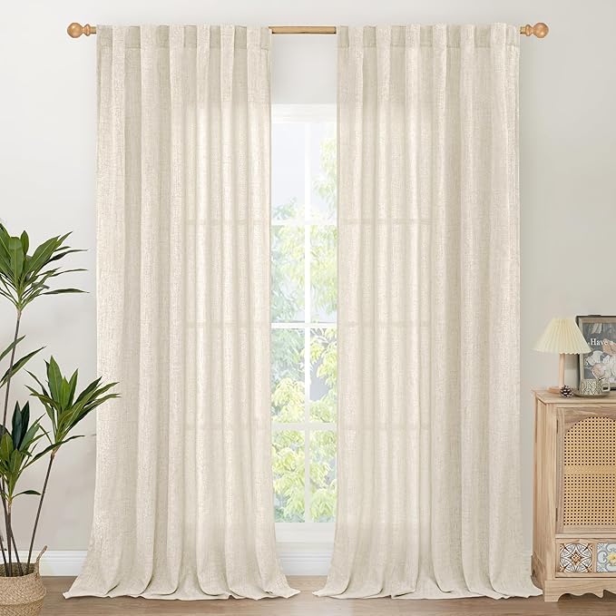 YoungsTex Extre Long Linen Curtains 102 Inch Length by YoungsTex