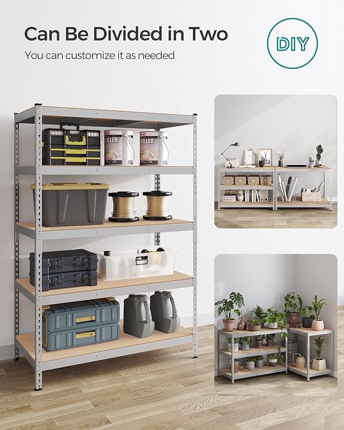 SONGMICS 5-Tier Storage Shelves, Load 2310 lb, Boltless Assembly, Adjustable - Image 7