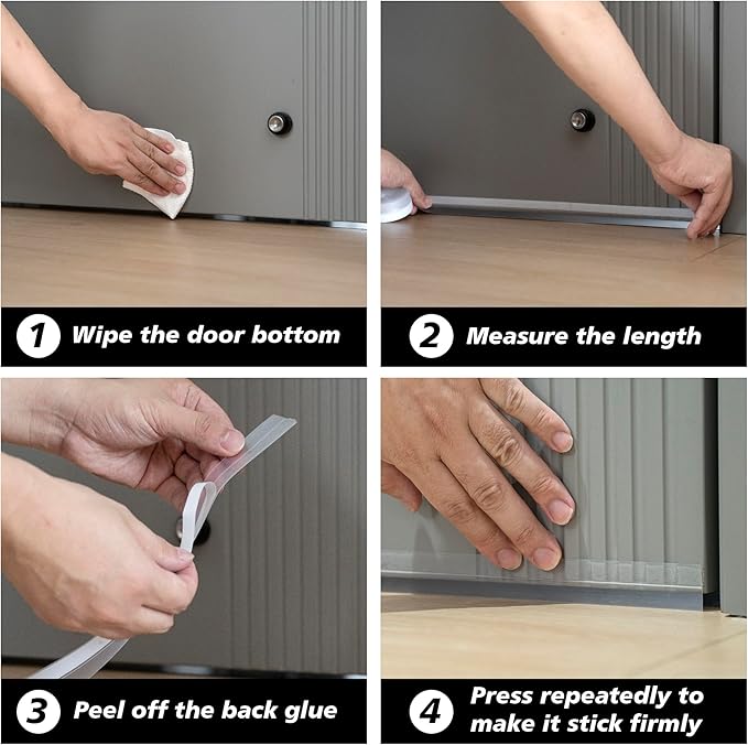 RECAPS 35mm 16.4 Feet Silicone Weather Stripping Door Seal, Transparent Under - Image 3