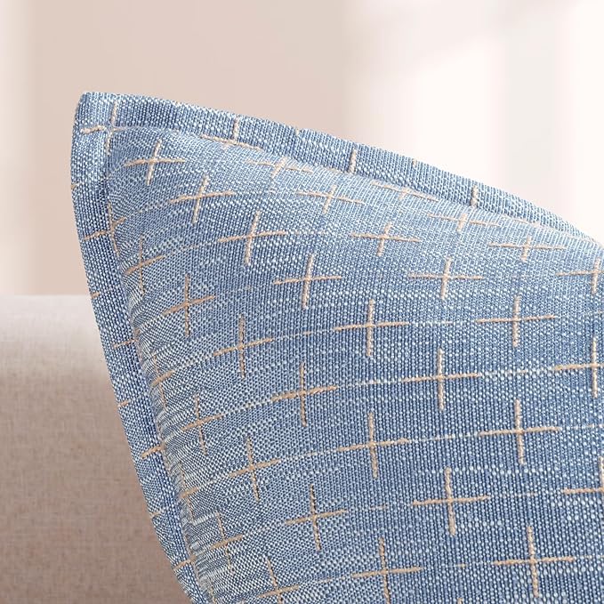 ZWJD Pillow Covers 24x24 Set of 2 Soft Polyester Textured Pillow Covers - Image 2