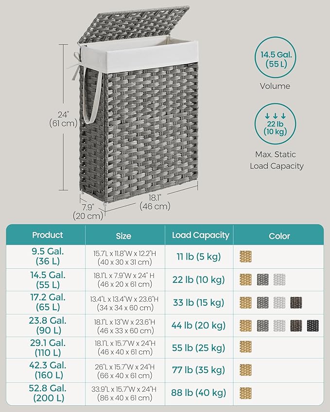 SONGMICS Slim Laundry Hamper - Image 5