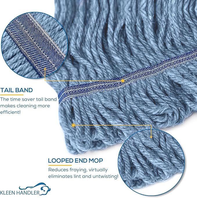 KLEEN HANDLER HEAVY DUTY Commercial Mop Head Replacement, Wet Industrial Cotton - Image 8