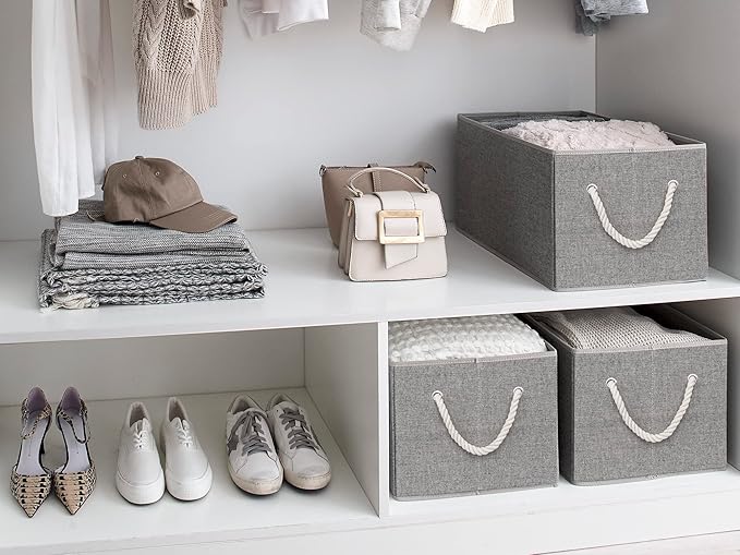 StorageWorks Storage Baskets for Shelves, Foldable Fabric Closet Storage Bins - Image 5