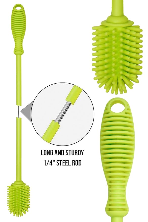 A-Brush Silicone Bottle Cleaner Brush, Long Handle - Image 2