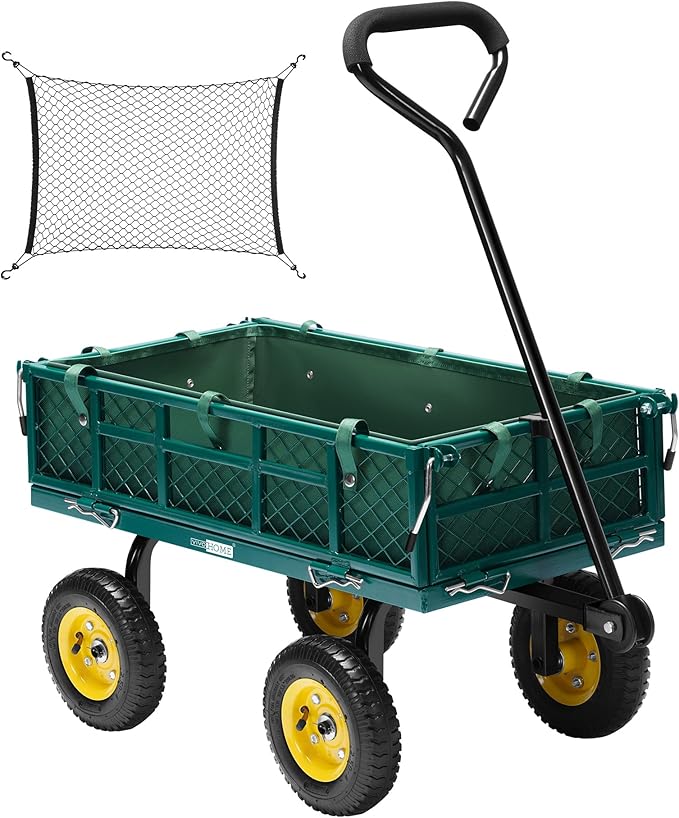 VIVOHOME Heavy Duty 400 Lbs Capacity Mesh Steel Garden Cart Folding Utility by VIVOHOME