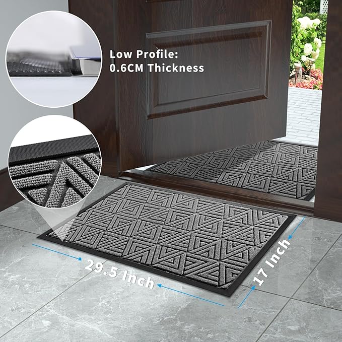 Yimobra Outdoor Mats for Front Door 29.5x17, All-Weather Waterproof Non-Slip - Image 2