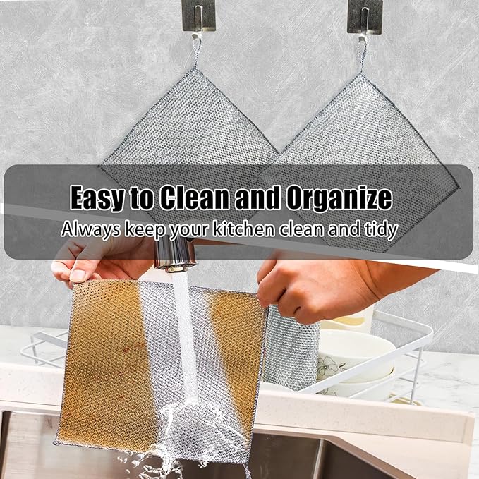 Navona 20 Pcs New Upgrade Steel Wire Dishcloth, Triple-Layer Steel Wire - Image 6