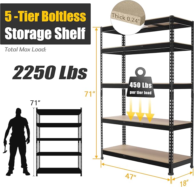 PrimeZone 6 Pack Heavy Duty Storage Shelves - Image 3