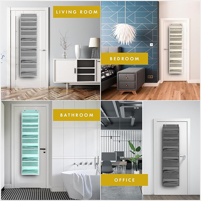 HOMELUX THEORY 2 PC Heavy Duty Over the Door Organizer 55x14x6.7, 6 Large Front - Image 9
