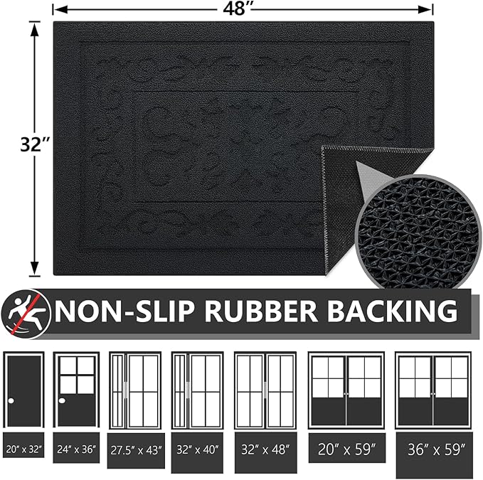 FONEYI Indoor Door Mat 32" x 48", Dirt Trapper Door Mats Non-Slip Entryway Rugs - Image 2