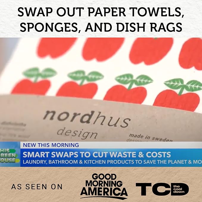 Nordhus Design Swedish Dishcloths, Washable Cellulose Cotton Kitchen Cloths - Image 7