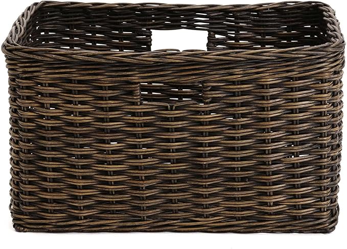 The Basket Lady Tall Rectangular Wicker Storage Basket, 22.5 in L x 16 in W x - Image 2