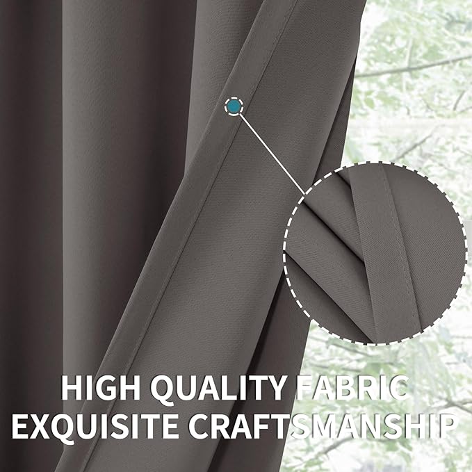 BGment Grey Blackout Curtains 36 Inches Length - Image 6
